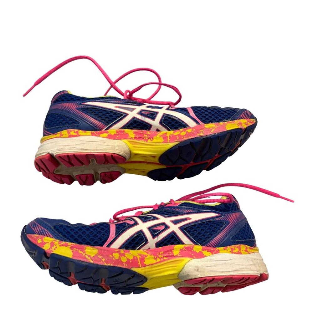 Asics Gel-Contend 3‎ Running Shoes Vibrant Blue Pink Yellow Sneakers Size 7.5